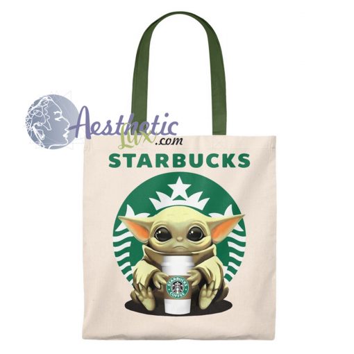 Baby Yoda Starbucks Coffee Vintage Tote Bag