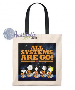 Snoopy And Peanuts Gang In Space Vintage Tote Bag