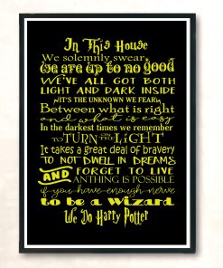 Arry Potter In This House Quote Vintage Wall Poster