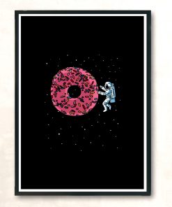 Astronaut Donut Modern Poster Print