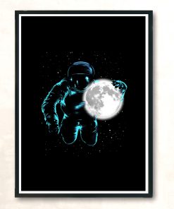 Astronaut Moon Modern Poster Print