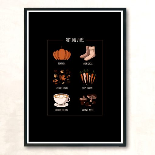Autumn Vibes Dark Modern Poster Print