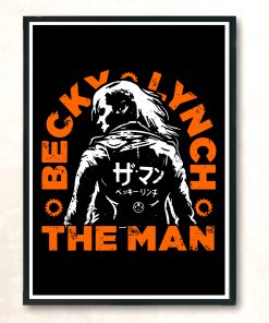Becky Lynch The Man Katakana Vintage Wall Poster