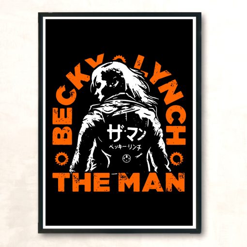 Becky Lynch The Man Katakana Vintage Wall Poster