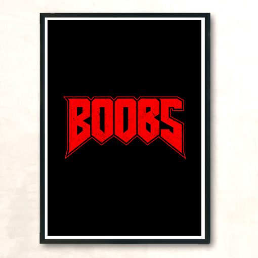 Boobs Red Modern Poster Print