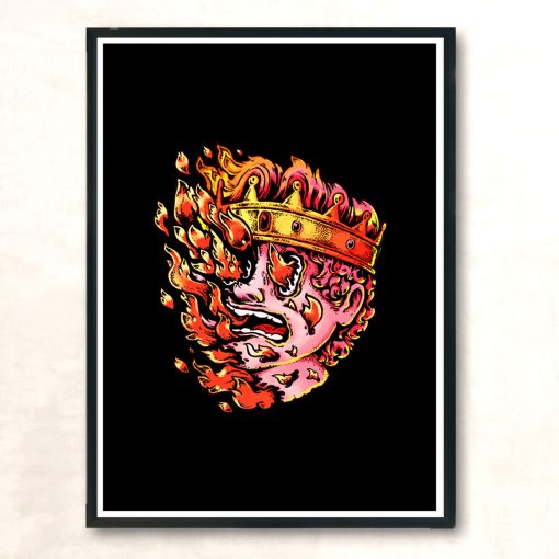 Burning King Modern Poster Print