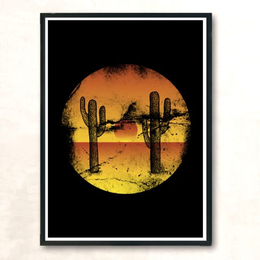 Cactus Sunset Modern Poster Print