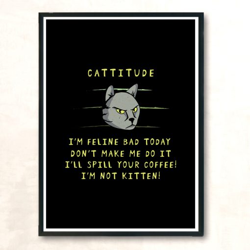 Cattitude Modern Poster Print