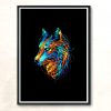 Colorful Wolf Modern Poster Print