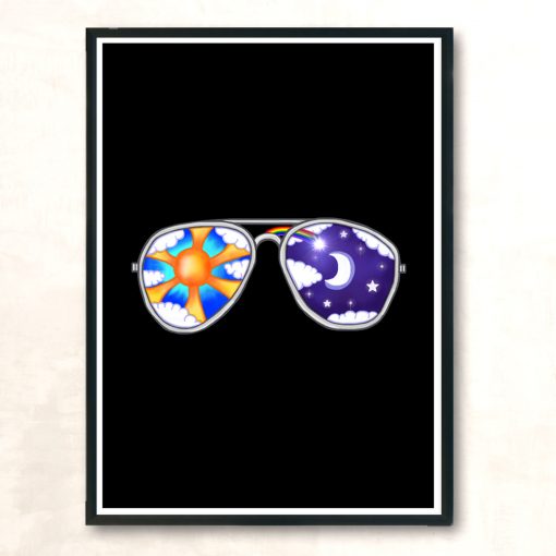 Day And Night Sunglasses Modern Poster Print
