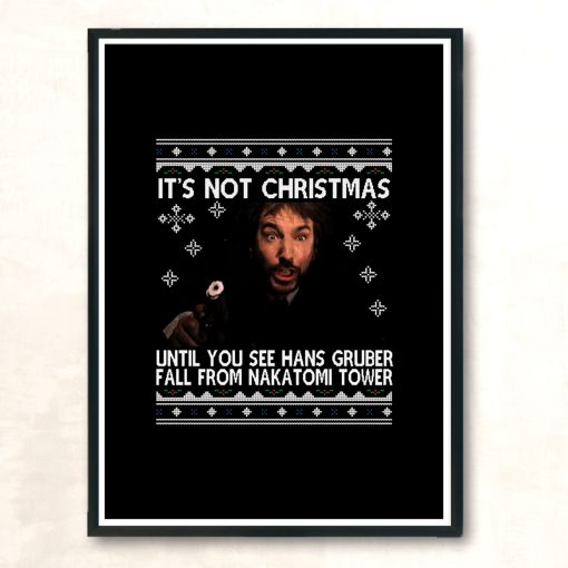 Die Hard Hans Gruber Nakatomi Tower Christmas Knit Pattern Modern Poster Print