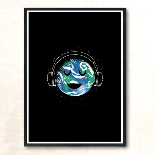 Earth Loves Music Modern Poster Print