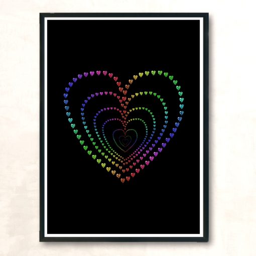 Echo Rainbow Jewel Hearts Modern Poster Print