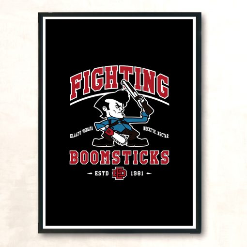 Fighting Boomsticks Evil Dead Horror College Mascot Modern Poster Print