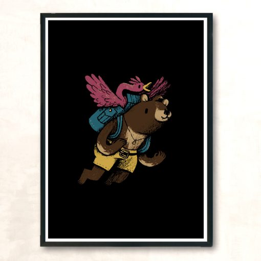 Flight Of The Honey Bear Modern Poster Print