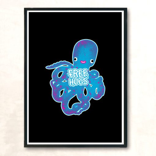 Free Hugs Octopus Modern Poster Print