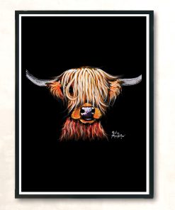 Funny Highland Cow Vintage Wall Poster
