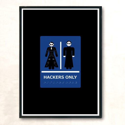 Hacker Restroom Modern Poster Print