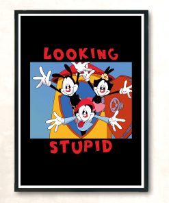 Happiness Looking Stupid Animaniacs Cute Vintage Wall Poster
