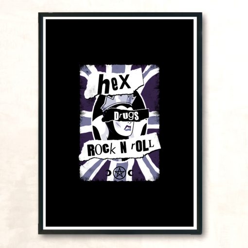 Hex Drugs Rock N Roll Evil Queen Punk Goth Modern Poster Print
