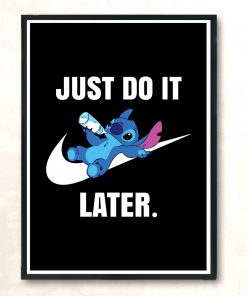 Just Do It Later Cute Baby Disney Stitch Vintage Wall Poster