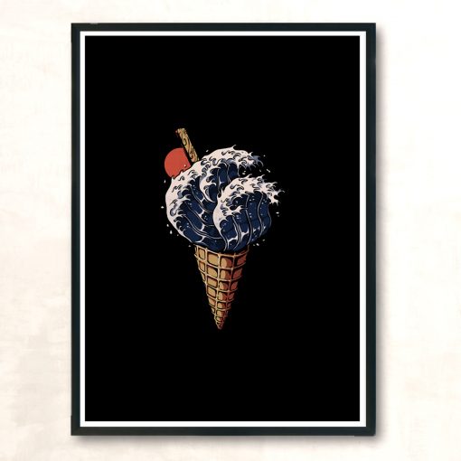 Kanagawa Ice Cream Modern Poster Print
