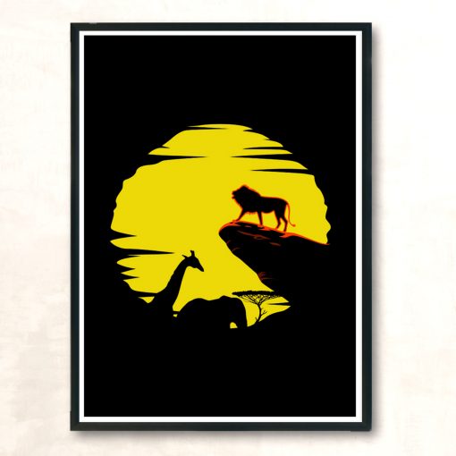 Lion Sun Modern Poster Print