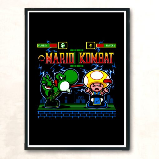 Mario Kombat Ii Modern Poster Print