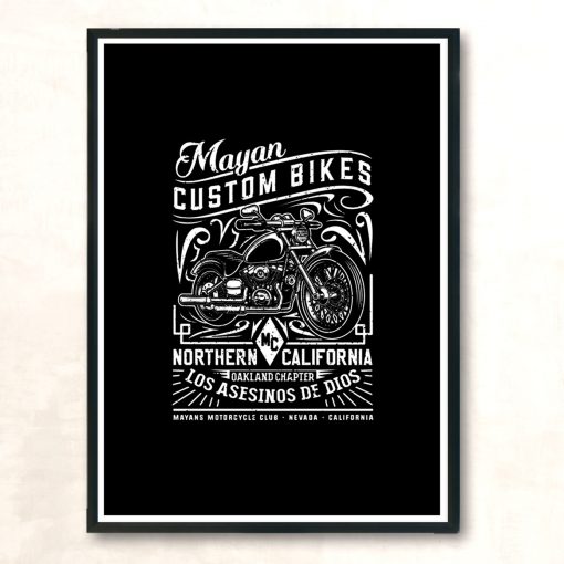 Mayan Custom Bikes Modern Poster Print