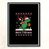Merry T Rex Mas Ugly Christmas Sweater Modern Poster Print