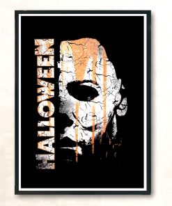 Michael Myers Mask And Drips Halloween Vintage Wall Poster