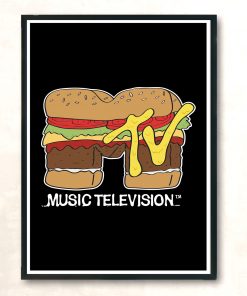 Music Television Hamburger Vintage Wall Poster