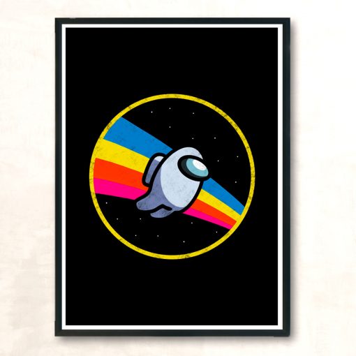 Retro Space Flying Modern Poster Print