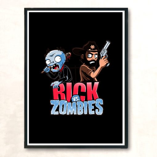 Rick Vs Zombies Modern Poster Print