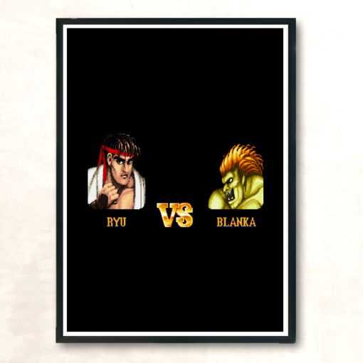 Ryu Vs Blanka Modern Poster Print