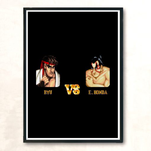 Ryu Vs Honda Fight Modern Poster Print