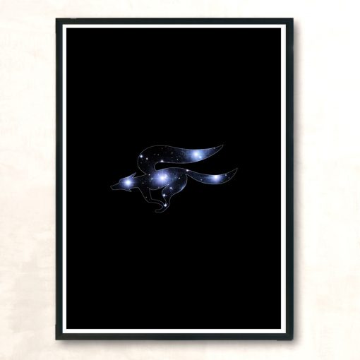 Space Fox Modern Poster Print