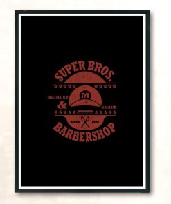 Super Bros Barber Shop Modern Poster Print