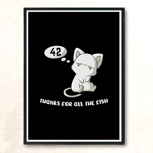 Thanks For All The Fish Modern Poster Print