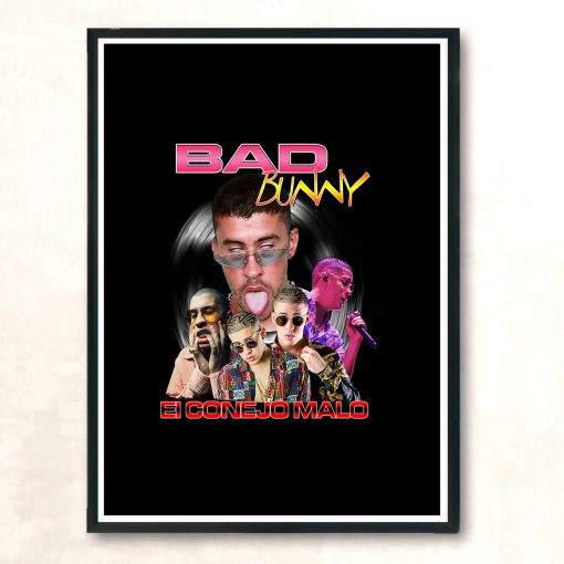 Bad Bunny 90s Hip Hop Legend Rap Tee Aesthetic Wall Poster