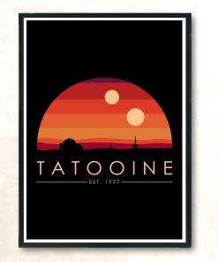 Best Tatooine Sunset Logo Retro Aesthetic Wall Poster