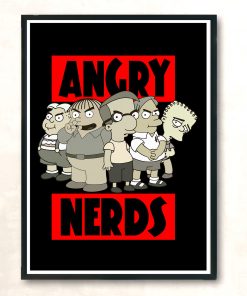 Funny The Simpsons Angry Nerds Red Aesthetic Wall Poster