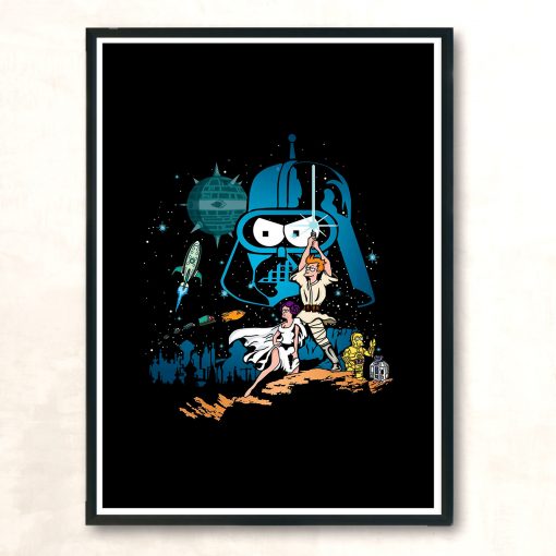 Star Wars Fry Leela Bender Futurama Aesthetic Wall Poster