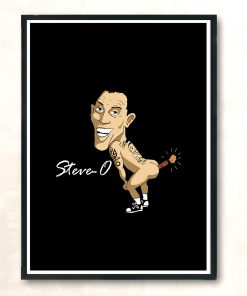 Steve O Comedy Cartoon Graphic White Aesthetic Wall Poster
