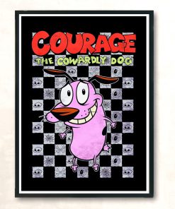Vintage Courage The Cowardly Dog Cartoon Aesthetic Wall Poster
