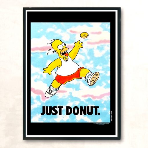 Vintage Homer Simpson Just Donut Aesthetic Wall Poster