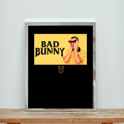 Bad Bunny Black And Yellow Aesthetic Wall Poster
