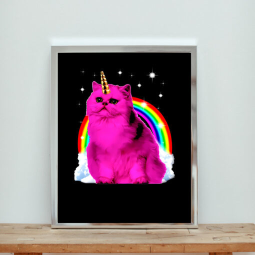 Cat Rainbow Magical Aesthetic Wall Poster