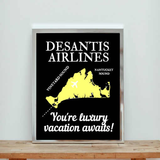 Desantis Airlines Funny Cool 80s Aesthetic Wall Poster