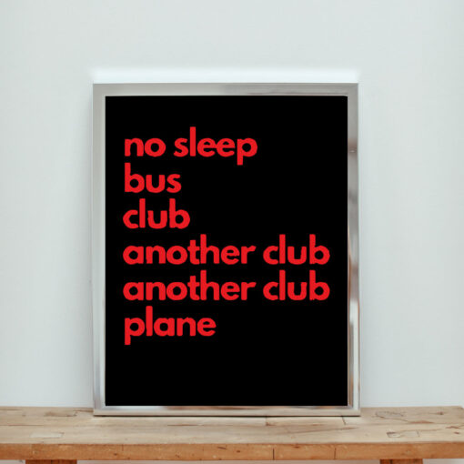 No Sleep Bus Club Another Club Plane Aesthetic Wall Poster